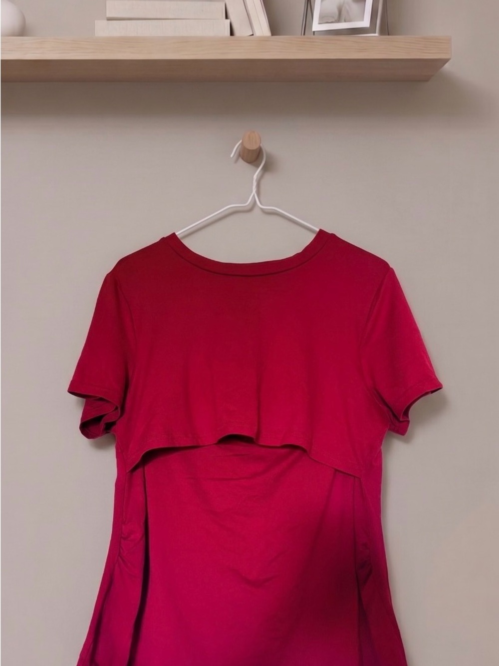 SHEIN Red Short Sleeve Nursing Tee XL